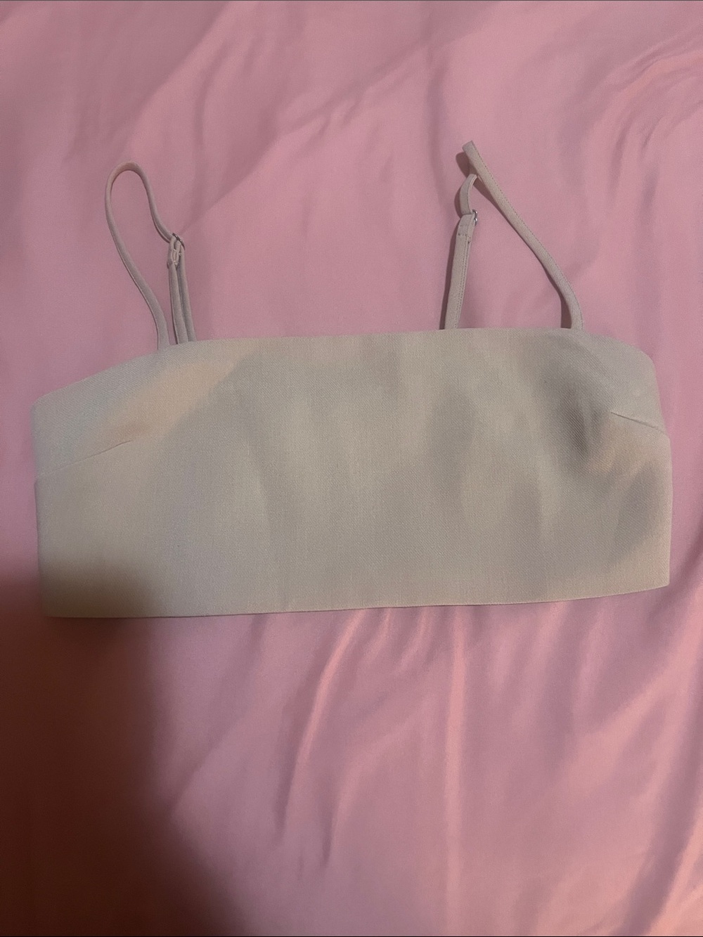 Abercrombie & Fitch Cream Bandeau Crop Top with Adjustable Straps